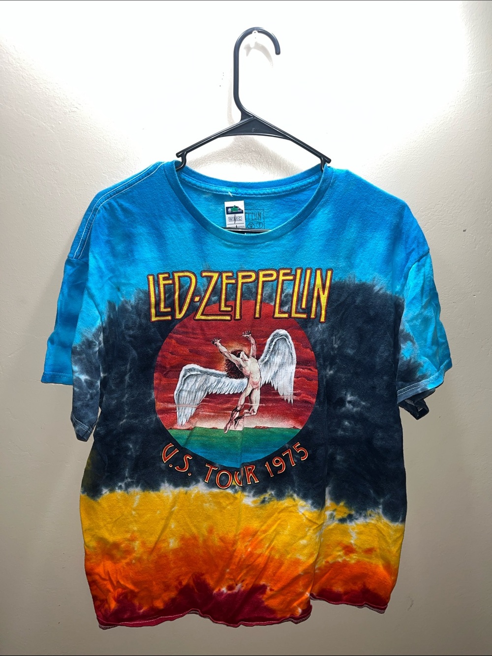 Led Zeppelin Short Sleeve Tie-Dye Tee - Blue/Yellow/Orange